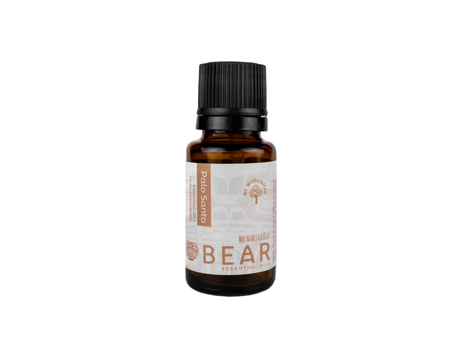 Organic Palot Santo.  It is also known as the “Holy Wood”; which has been used by Indigenous Peoples; the healers, knowledge keepers and medicine woman in sacred rituals to purify, foster serenity within their surroundings and creating an ambiance to uplift our spirits. At Bear Essential Oils, we carefully source Palo Santo directly from small farms in Peru. It is wild-harvested from naturally fallen wood to affirming this sacred medicine is sustainable. 